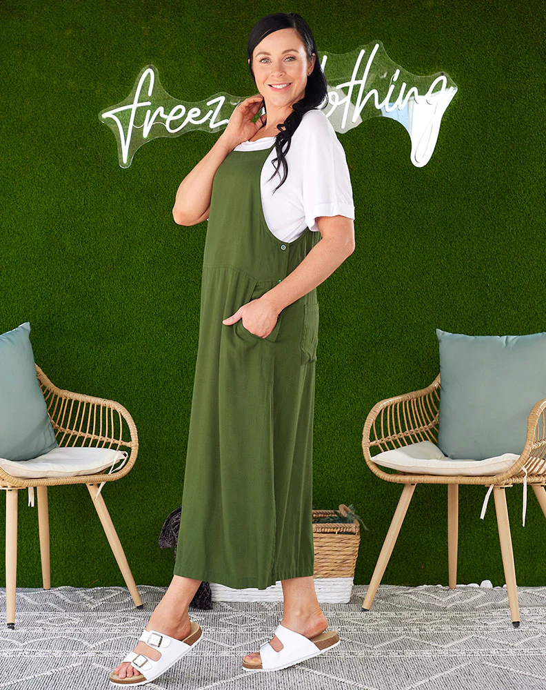 Apron Dress - Olive - Image 3
