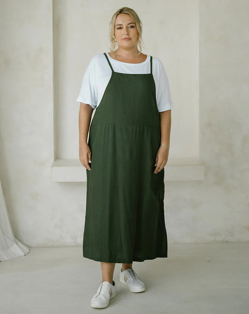 Apron Dress - Olive - Image 8