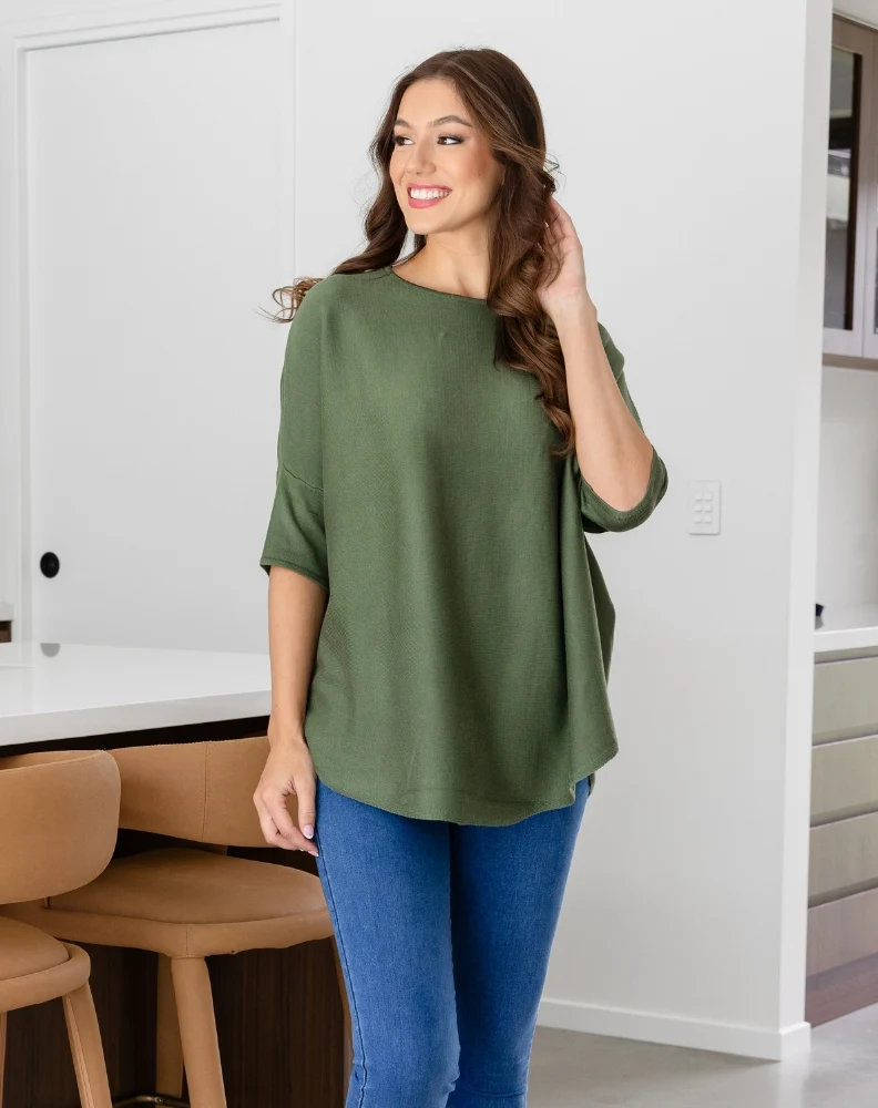 Batwing Knit - Khaki - Image 3