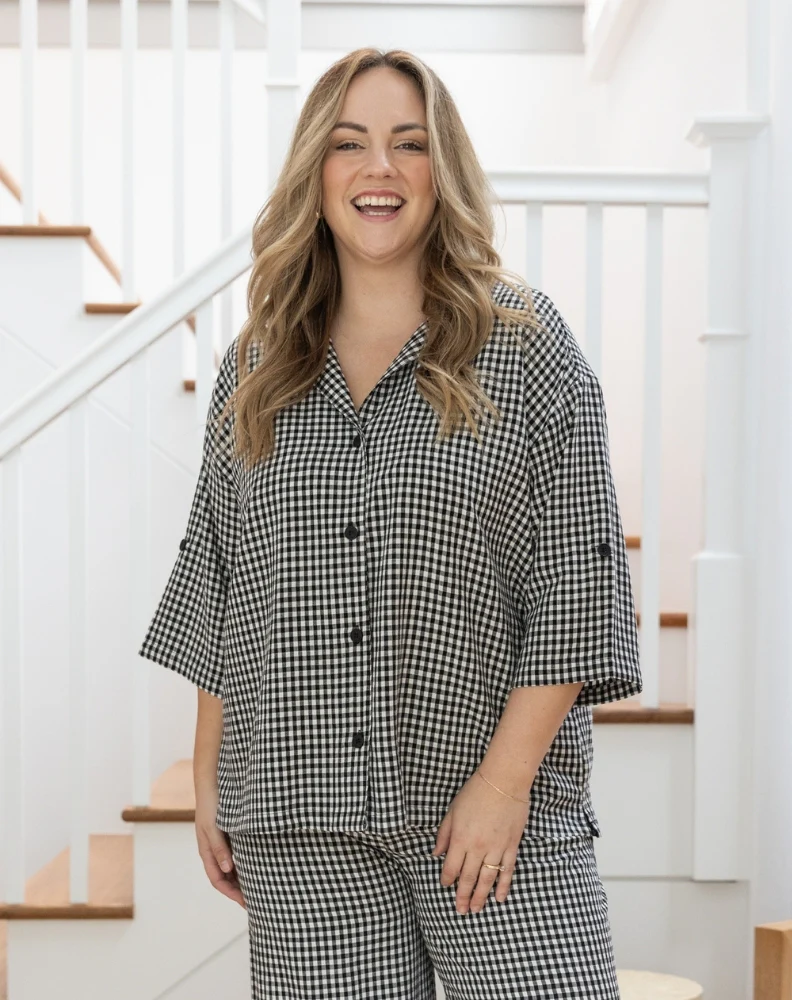 Bella Shirt - Black Gingham - Image 3