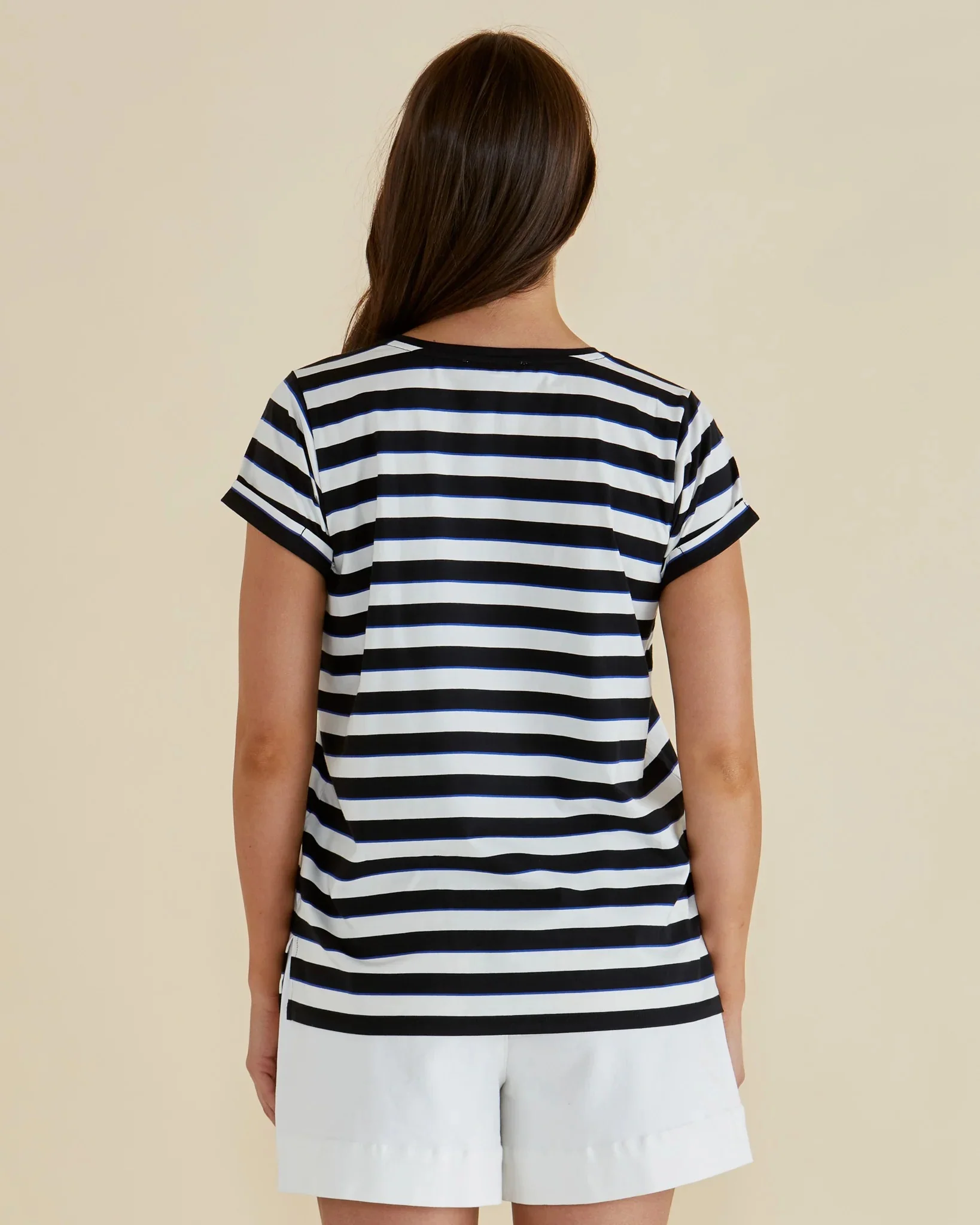 Caia Crew Tee - Blue/Black Stripe - Image 5