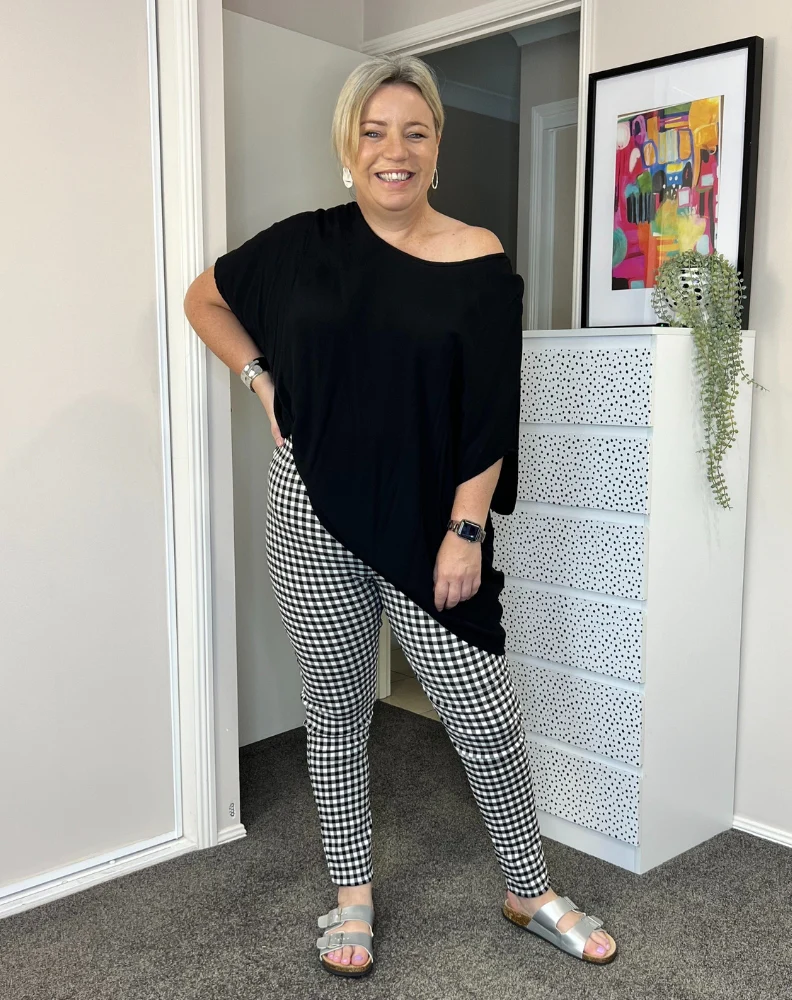 Gingham Leggings 2.0 Full Length Black & White - Image 5
