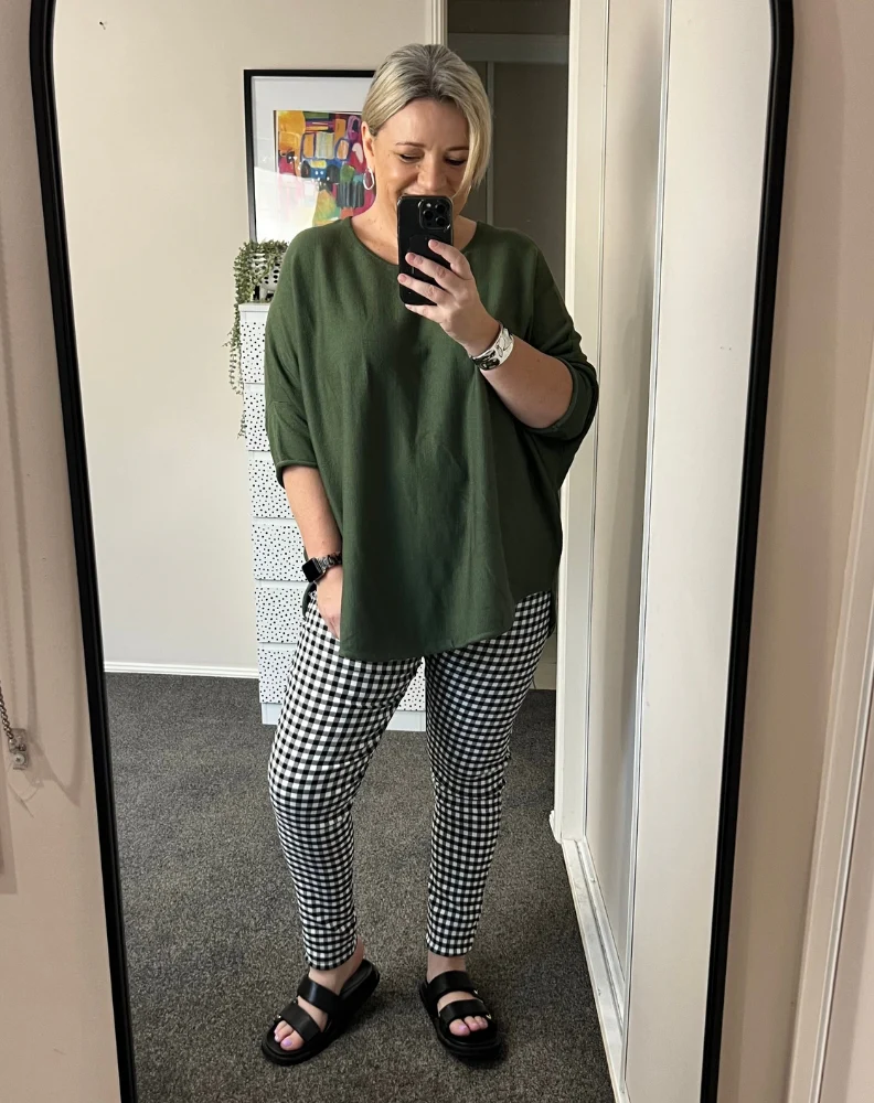 Gingham Leggings 2.0 Full Length Black & White - Image 7