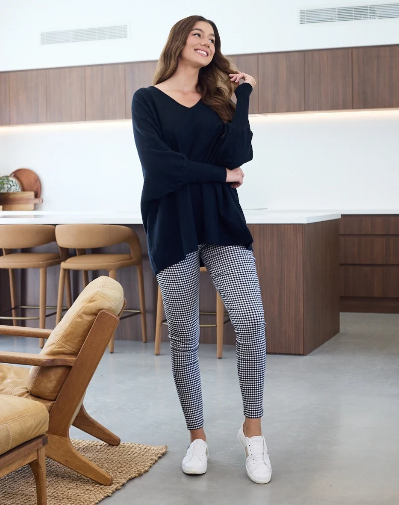 Checked Leggings 2.0 Full Length Black & White - Image 5