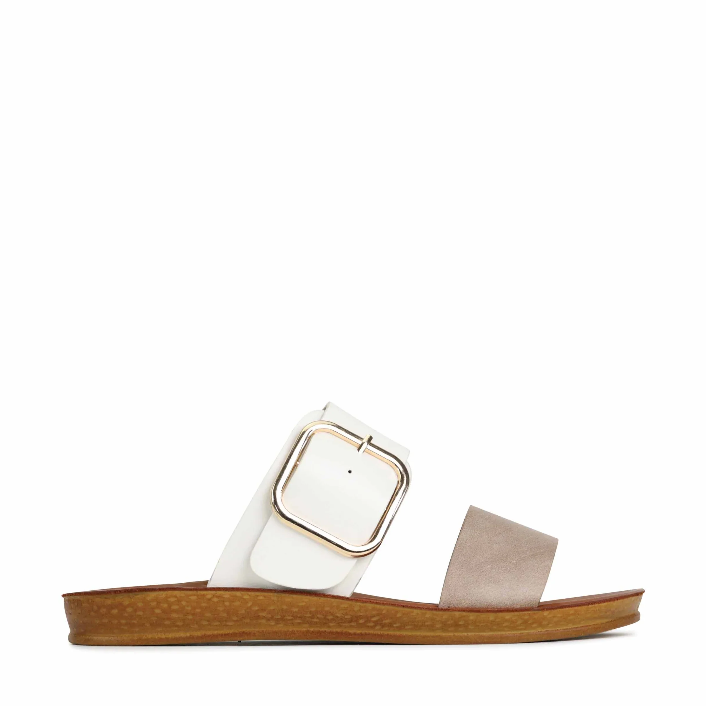 Doti Slip-on Sandals - Taupe/White - Image 5