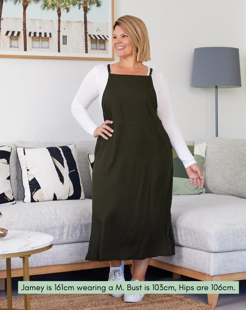 Apron Dress -Khaki - Image 7