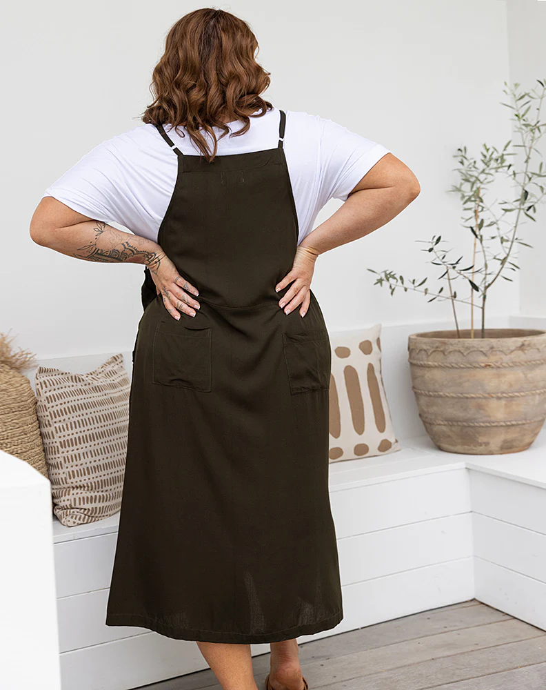 Apron Dress -Khaki - Image 8