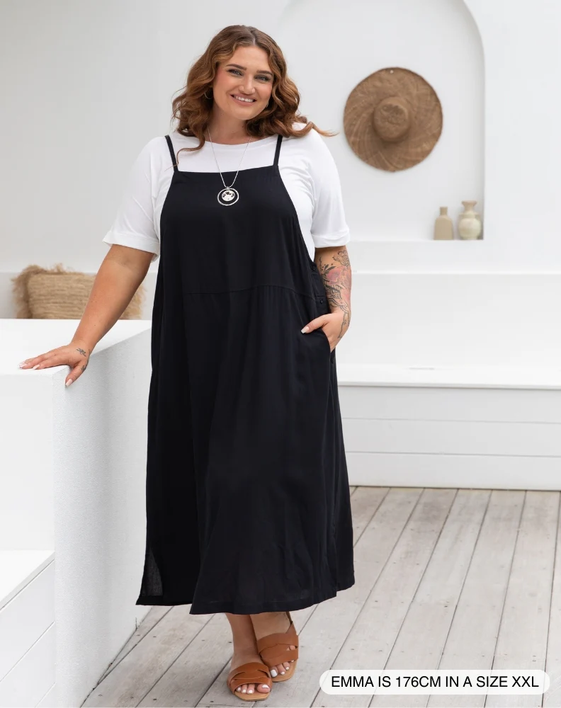 Apron Dress - Black - Image 3
