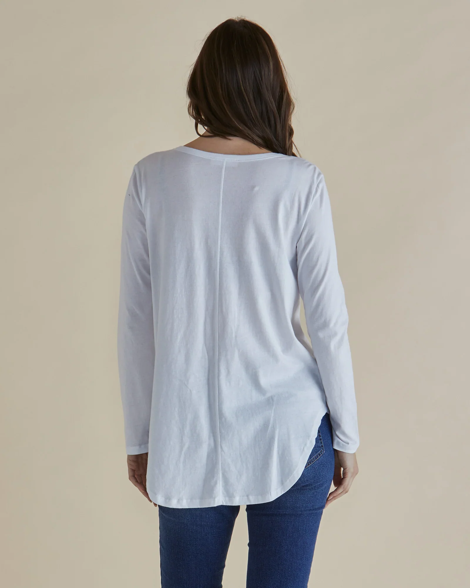 Megan Long Sleeve Top - White - Image 4