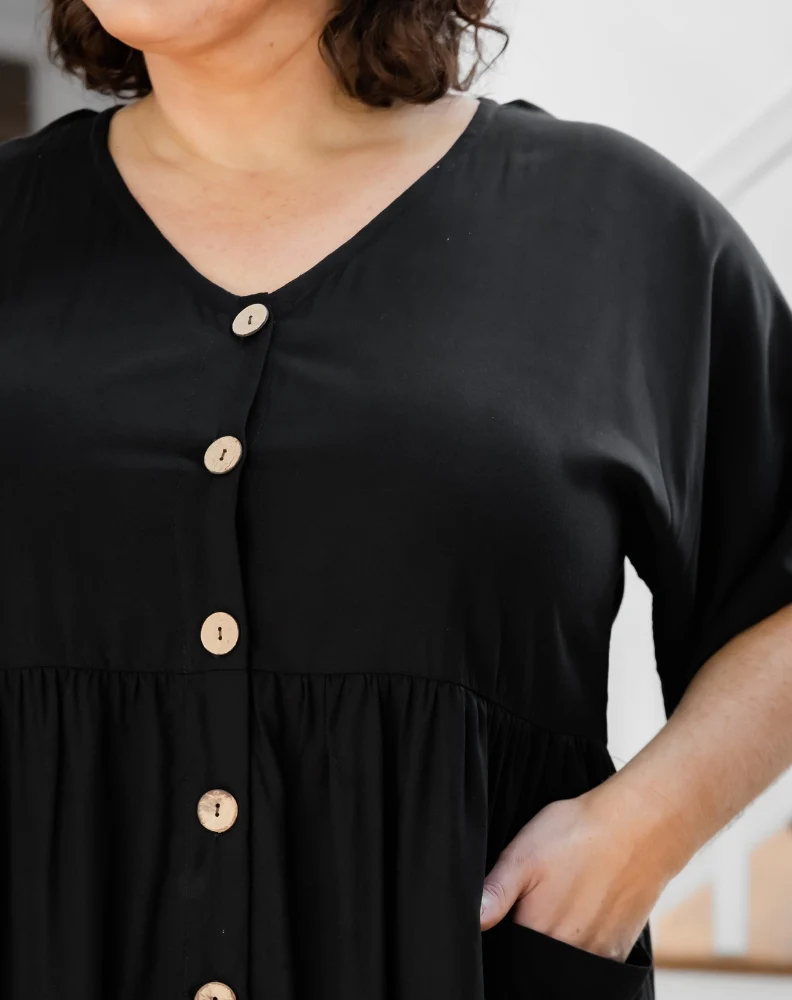 Pocket BabyDoll Dress - Black - Image 4