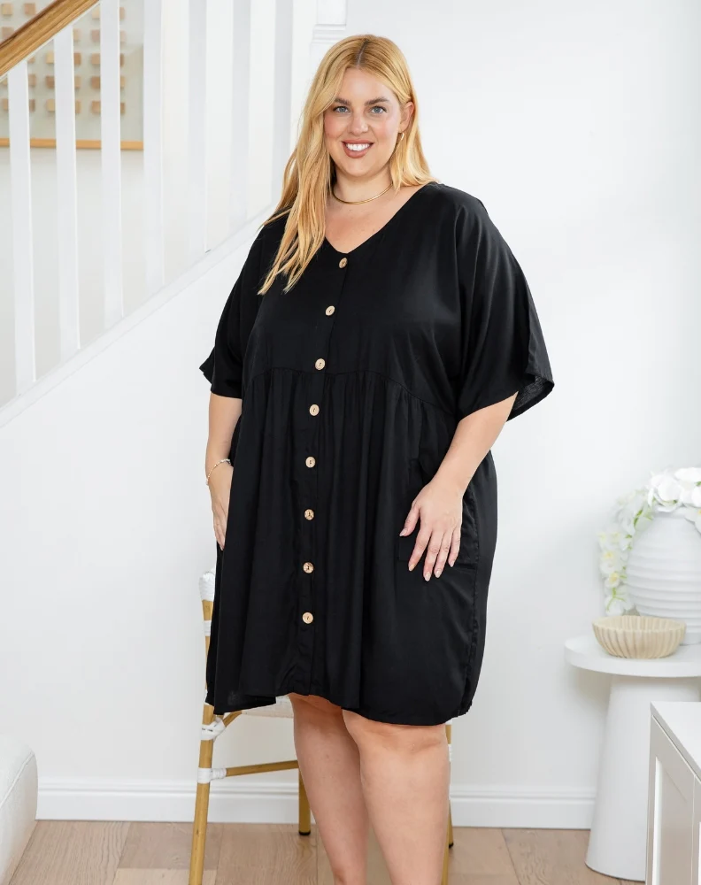 Pocket BabyDoll Dress - Black - Image 5