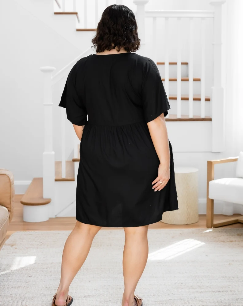 Pocket BabyDoll Dress - Black - Image 8