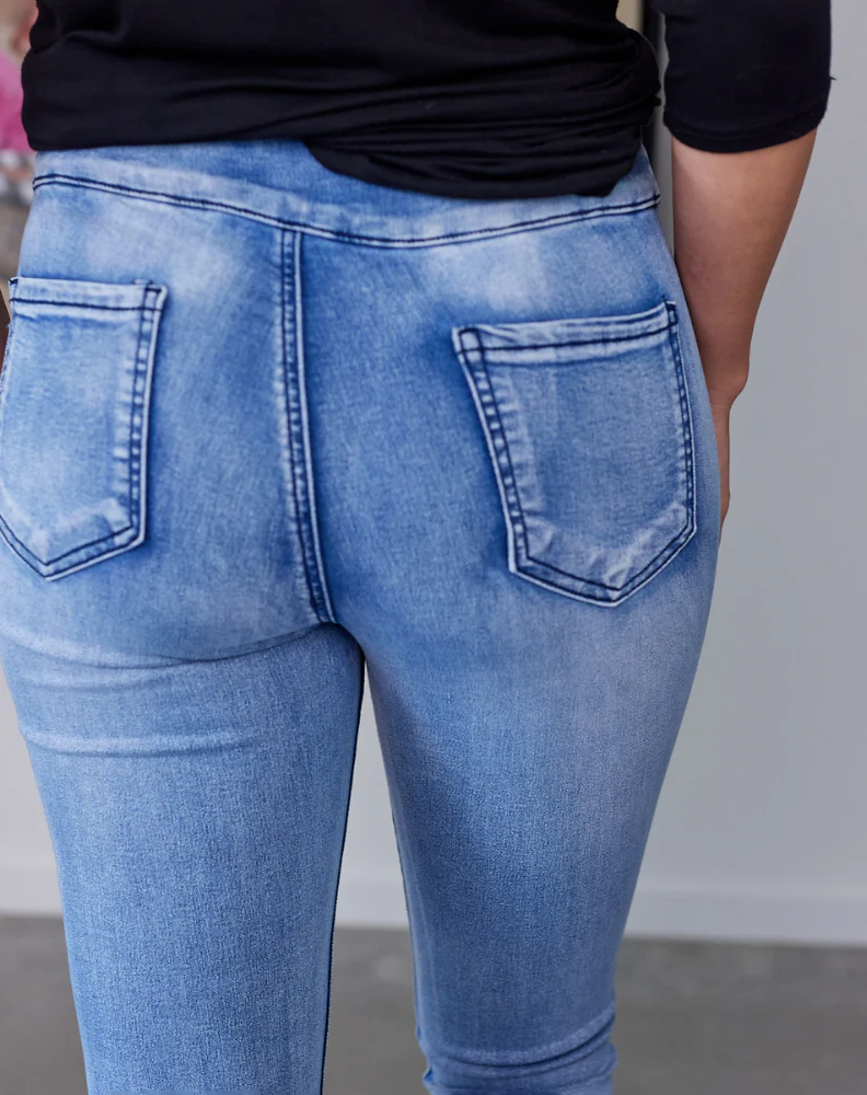Pull On Jeans -Distressed - Image 6