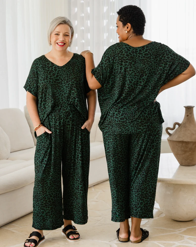 Sammie Pants - Green Leopard - Image 3