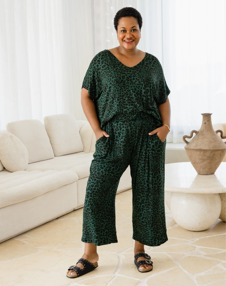 Sammie Pants - Green Leopard - Image 4