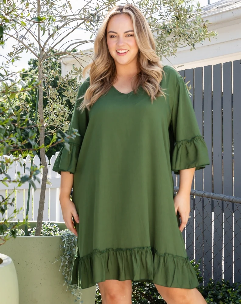 Shift Dress - Olive - Image 11