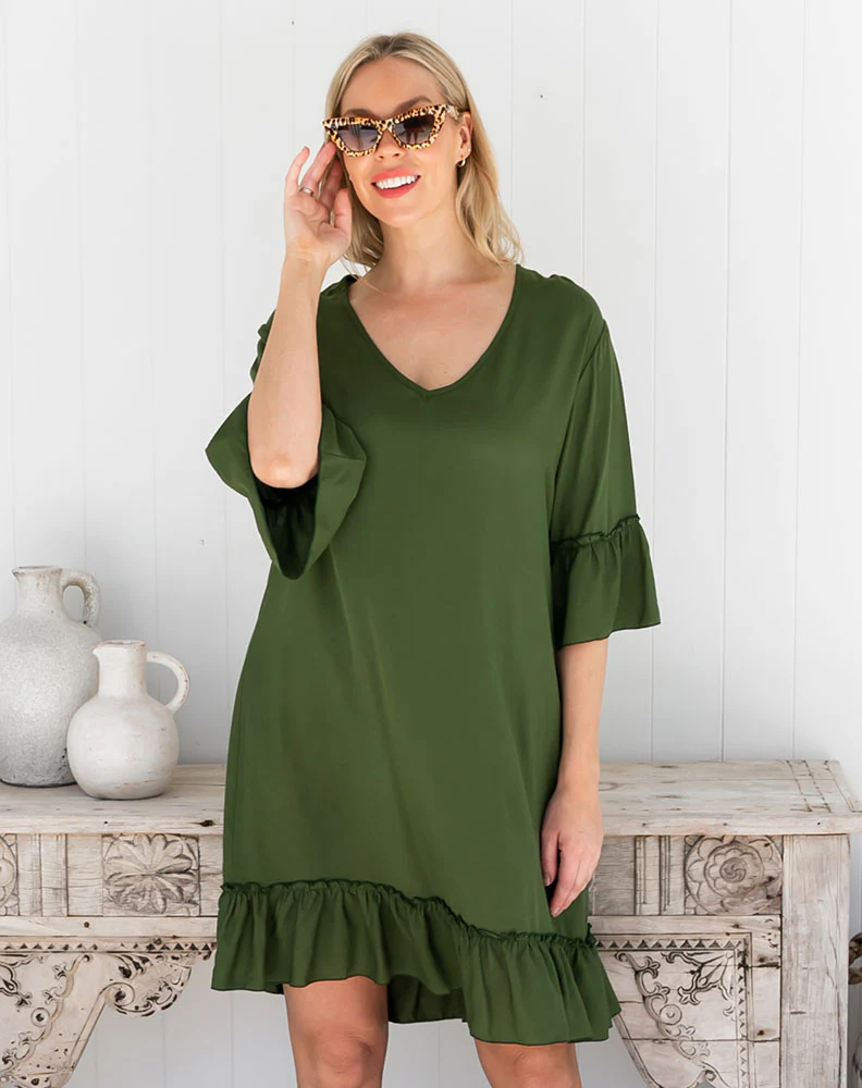 Shift Dress - Olive - Image 6
