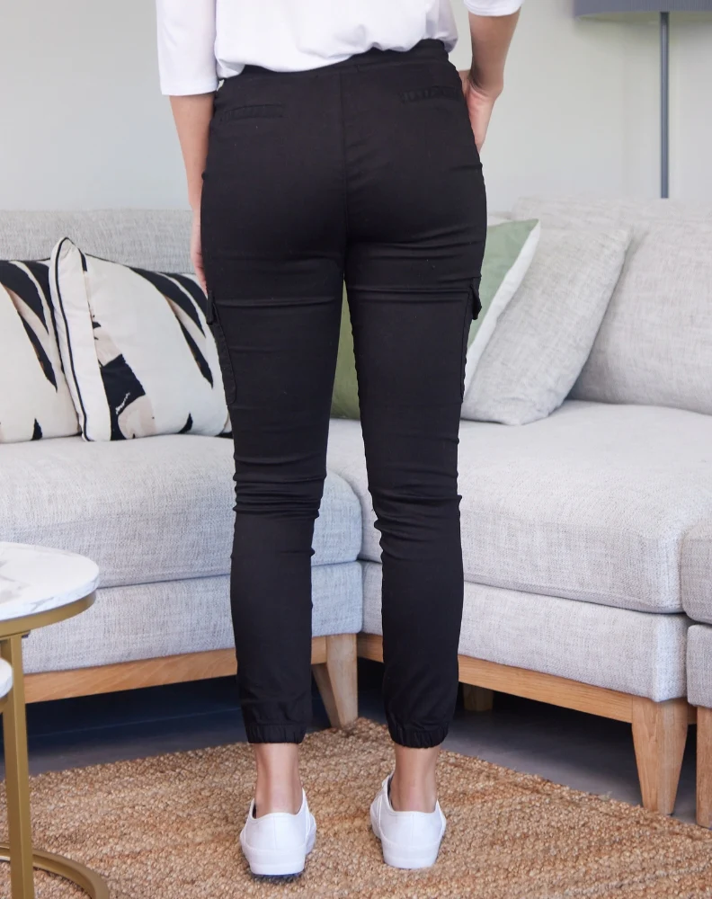 Black Cargo Jogger (Not PU) - Image 6