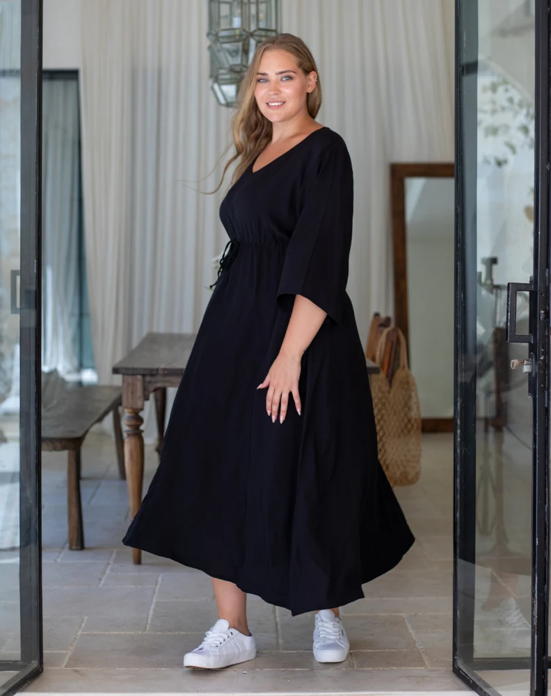 Zoe Dress With Pockets - Black - Image 7